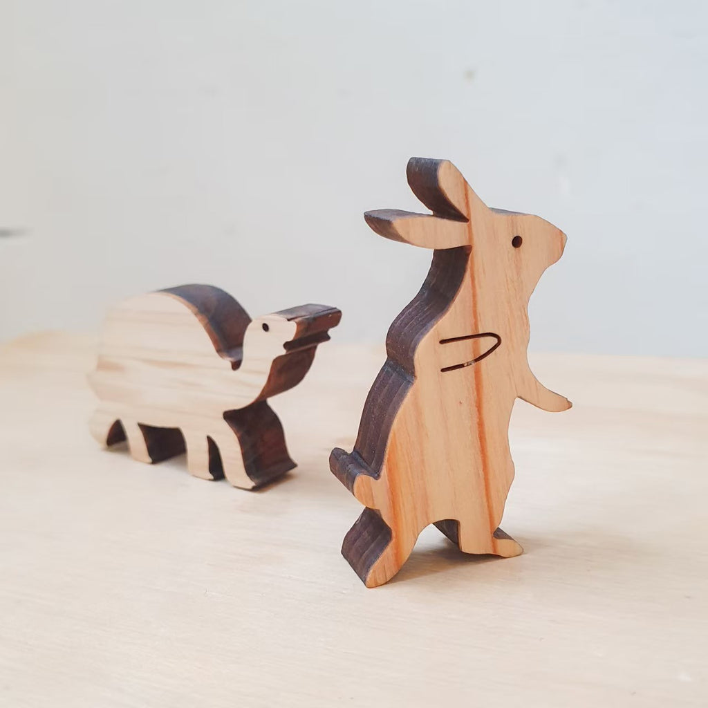 木製磁鐵 龜兔賽跑 烏龜 兔子